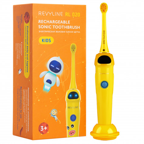 Электрическая звуковая зубная щётка Revyline RL 020 Kids, Yellow и по всей Беларуси в интернет-магазине Revyline.by