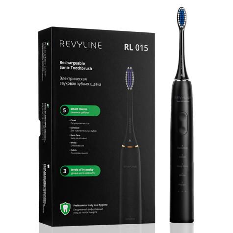 Электрическая звуковая зубная щётка Revyline RL 015 Black и по всей Беларуси в интернет-магазине Revyline.by