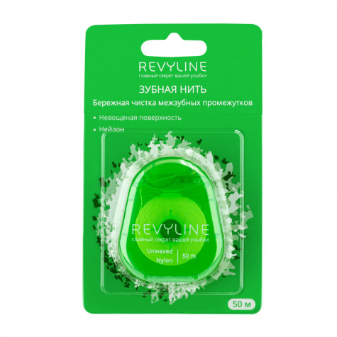Зубная нить Revyline нейлон, невощеная, 50 m и по всей Беларуси в интернет-магазине Revyline.by