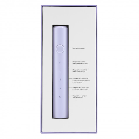 Электрическая звуковая зубная щётка Revyline RL 040, фиолетовая и по всей Беларуси в интернет-магазине Revyline.by