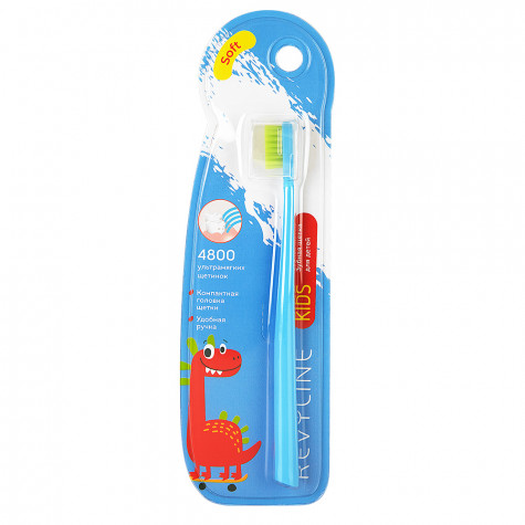 Детская зубная щетка Revyline Kids S4800 голубая - салатовая, Soft и по всей Беларуси в интернет-магазине Revyline.by