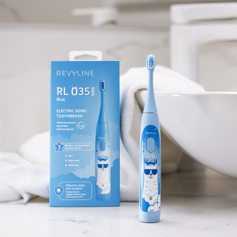 Электрическая звуковая зубная щётка Revyline RL 035 Kids, light Blue и по всей Беларуси в интернет-магазине Revyline.by