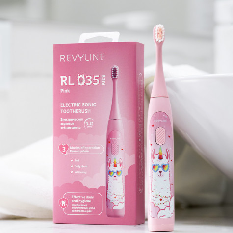 Электрическая звуковая зубная щётка Revyline RL 035 Kids, Pink и по всей Беларуси в интернет-магазине Revyline.by