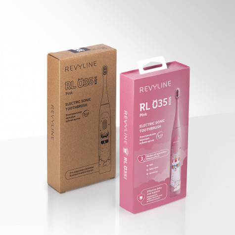 Электрическая звуковая зубная щётка Revyline RL 035 Kids, Pink и по всей Беларуси в интернет-магазине Revyline.by