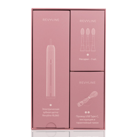 Электрическая звуковая зубная щётка Revyline RL 060, розовая и по всей Беларуси в интернет-магазине Revyline.by