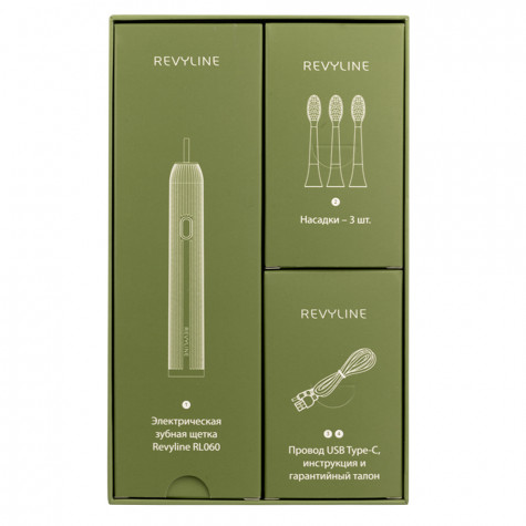 Электрическая звуковая зубная щётка Revyline RL 060, зеленая и по всей Беларуси в интернет-магазине Revyline.by