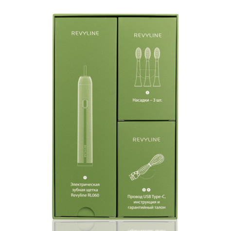 Электрическая звуковая зубная щётка Revyline RL 060, зеленая и по всей Беларуси в интернет-магазине Revyline.by