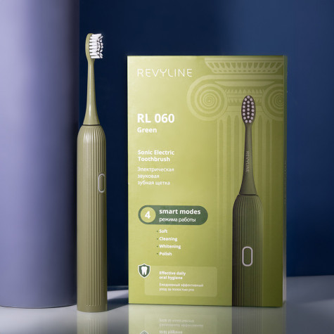 Электрическая звуковая зубная щётка Revyline RL 060, зеленая и по всей Беларуси в интернет-магазине Revyline.by