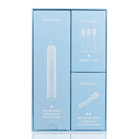 Электрическая звуковая зубная щётка Revyline RL 060, голубая и по всей Беларуси в интернет-магазине Revyline.by