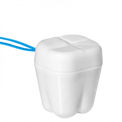 Контейнер Revyline для молочных зубов "Зубик" QT-122, белый - голубой