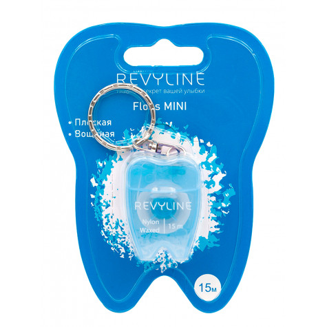 Зубная нить Revyline floss mini вощеная 15 м, синяя. 