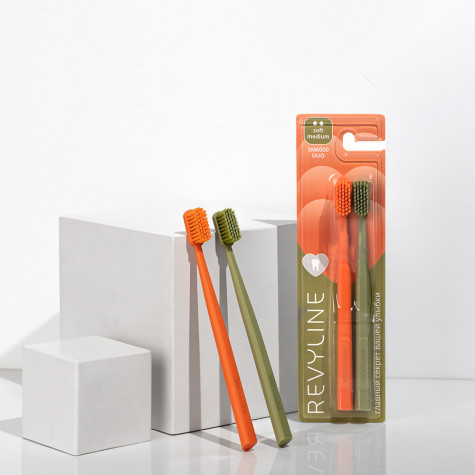 Набор зубных щеток Revyline SM6000 DUO Orange + Khaki и по всей Беларуси в интернет-магазине Revyline.by