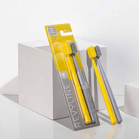 Набор зубных щеток Revyline SM6000 DUO Yellow + Grey и по всей Беларуси в интернет-магазине Revyline.by
