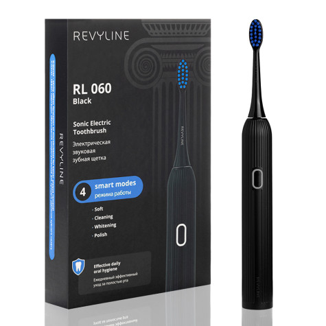 Электрическая звуковая зубная щётка Revyline RL 060 Black и по всей Беларуси в интернет-магазине Revyline.by