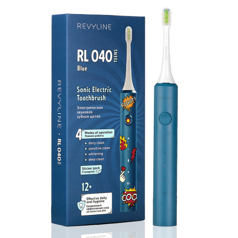 Электрическая звуковая зубная щётка Revyline RL 040 Teens, Blue и по всей Беларуси в интернет-магазине Revyline.by