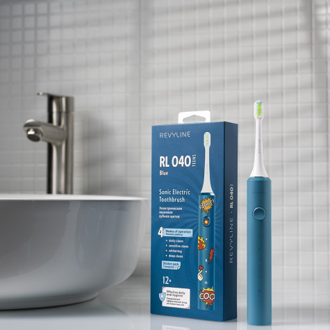 Электрическая звуковая зубная щётка Revyline RL 040 Teens, Blue и по всей Беларуси в интернет-магазине Revyline.by