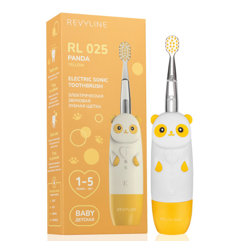 Электрическая звуковая зубная щетка Revyline RL 025 Panda, желтая и по всей Беларуси в интернет-магазине Revyline.by