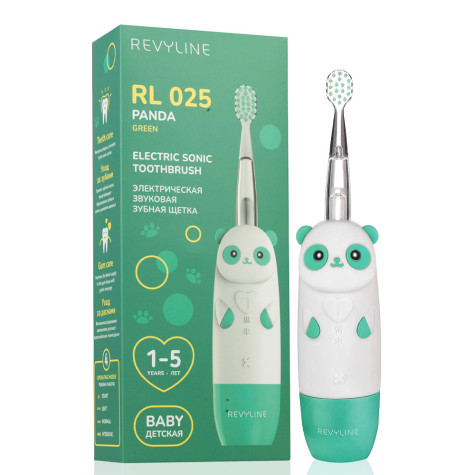 Электрическая звуковая зубная щетка Revyline RL 025 Panda, зеленая и по всей Беларуси в интернет-магазине Revyline.by