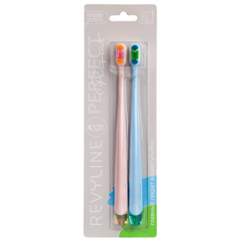 Набор зубных щеток Revyline Perfect 10000 DUO, Peach + Light Blue и по всей Беларуси в интернет-магазине Revyline.by