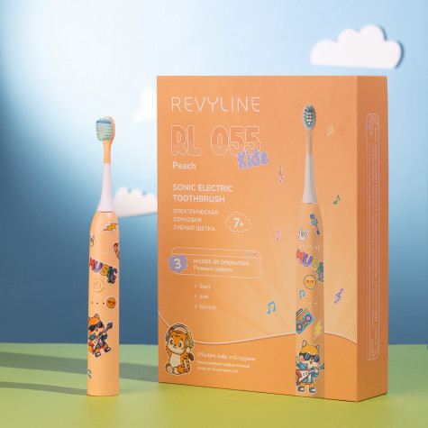 Электрическая зубная щетка Revyline RL 055 Kids, Peach и по всей Беларуси в интернет-магазине Revyline.by