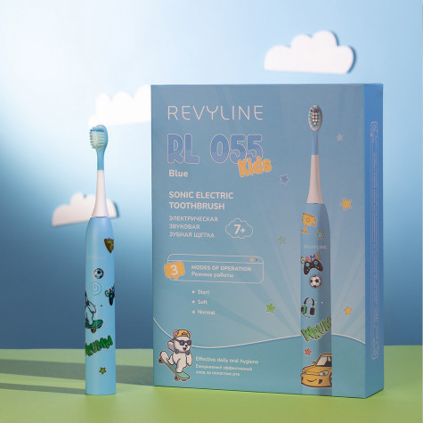 Электрическая зубная щетка Revyline RL 055 Kids, Light Blue и по всей Беларуси в интернет-магазине Revyline.by