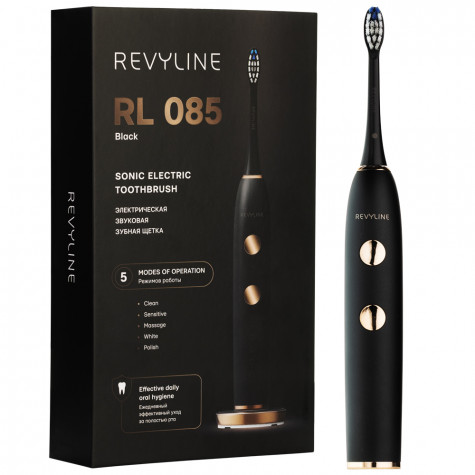 Электрическая звуковая зубная щётка Revyline RL 085 Black и по всей Беларуси в интернет-магазине Revyline.by