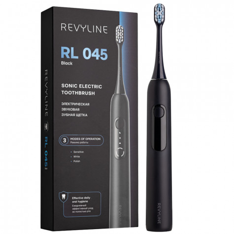 Электрическая звуковая зубная щётка Revyline RL 045 Black и по всей Беларуси в интернет-магазине Revyline.by