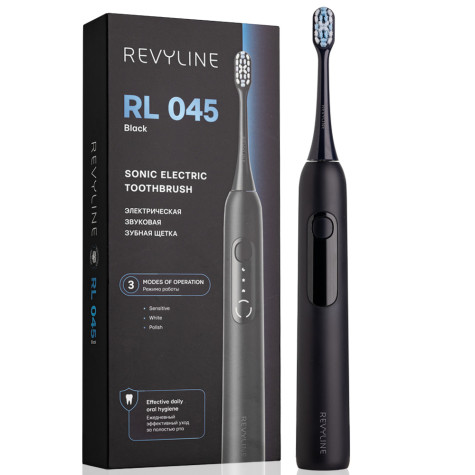 Электрическая звуковая зубная щётка Revyline RL 045 Black и по всей Беларуси в интернет-магазине Revyline.by