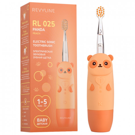 Электрическая звуковая зубная щетка Revyline RL 025 Panda, персиковая и по всей Беларуси в интернет-магазине Revyline.by