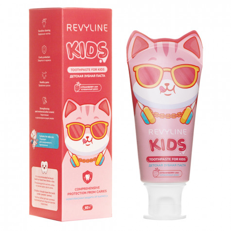 Зубная паста Revyline Kids Клубника, 60 г и по всей Беларуси в интернет-магазине Revyline.by