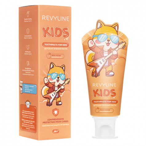 Зубная паста Revyline Kids Персик, 60 г и по всей Беларуси в интернет-магазине Revyline.by