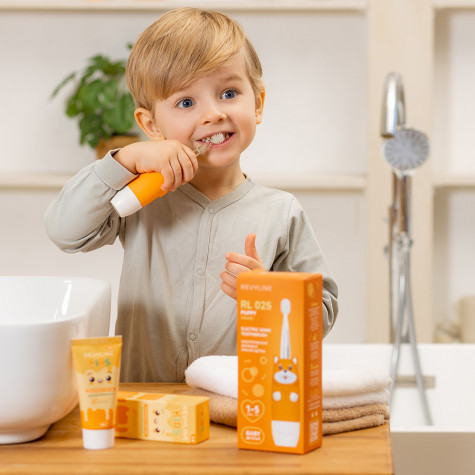 Электрическая звуковая зубная щётка Revyline RL 025 Baby Puppy, Orange и по всей Беларуси в интернет-магазине Revyline.by