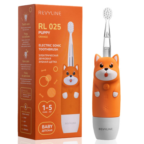 Электрическая звуковая зубная щётка Revyline RL 025 Baby Puppy, Orange и по всей Беларуси в интернет-магазине Revyline.by