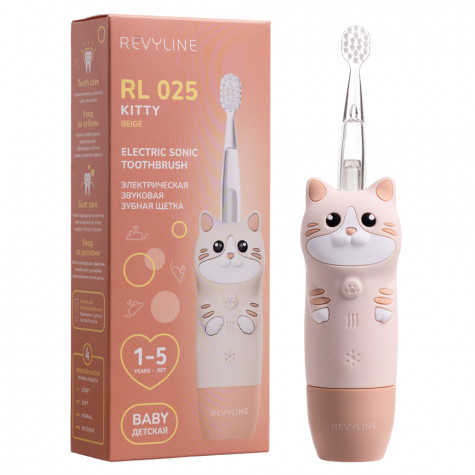 Электрическая звуковая зубная щётка Revyline RL 025 Baby Kitty, Beige и по всей Беларуси в интернет-магазине Revyline.by