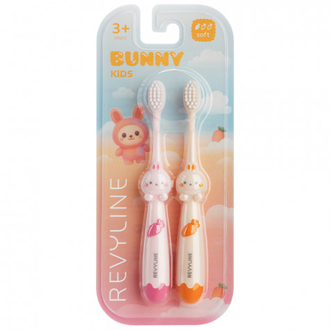 Набор зубных щеток Revyline Bunny Duo, от 3 лет, розовая и оранжевая и по всей Беларуси в интернет-магазине Revyline.by