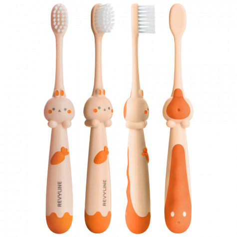 Набор зубных щеток Revyline Bunny Duo, от 3 лет, розовая и оранжевая и по всей Беларуси в интернет-магазине Revyline.by