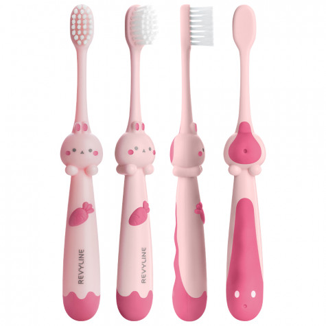 Набор зубных щеток Revyline Bunny Duo, от 3 лет, розовая и оранжевая и по всей Беларуси в интернет-магазине Revyline.by
