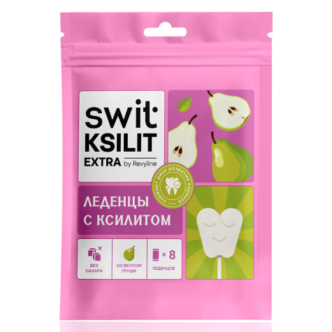 Леденцы на палочке Swit by Revyline Ksilit Extra Груша, 8 шт. и по всей Беларуси в интернет-магазине Revyline.by