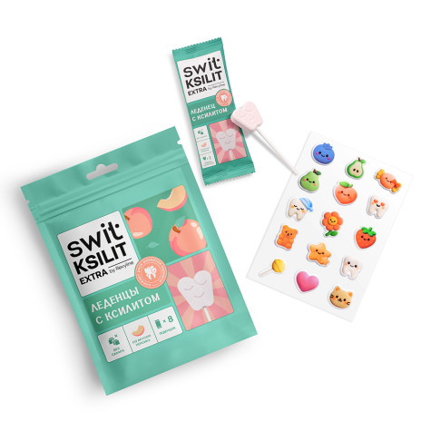 Леденцы на палочке Swit by Revyline Ksilit Extra Персик, 8 шт. и по всей Беларуси в интернет-магазине Revyline.by