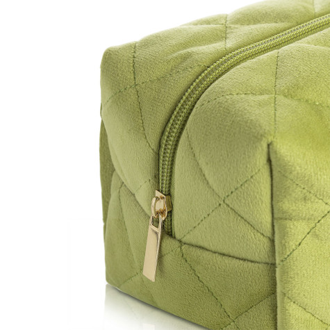 Косметичка дорожная вельветовая Revyline, зеленая