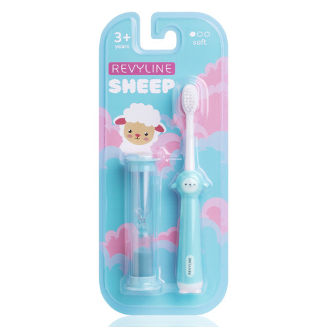 Детская зубная щетка Revyline Sheep 3+ с песочными часами, голубая и по всей Беларуси в интернет-магазине Revyline.by