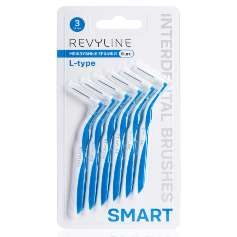Ершики межзубные Revyline Smart L-type, размер 3 (0,60 мм) голубые, 6 шт. и по всей Беларуси в интернет-магазине Revyline.by