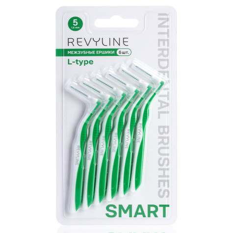 Ершики межзубные Revyline Smart L-type, размер 5 (0,80 мм) зеленые, 6 шт. и по всей Беларуси в интернет-магазине Revyline.by