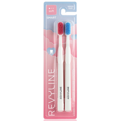 Набор зубных щеток Revyline S6500 Smart Duo, White/Pink + White/Blue и по всей Беларуси в интернет-магазине Revyline.by